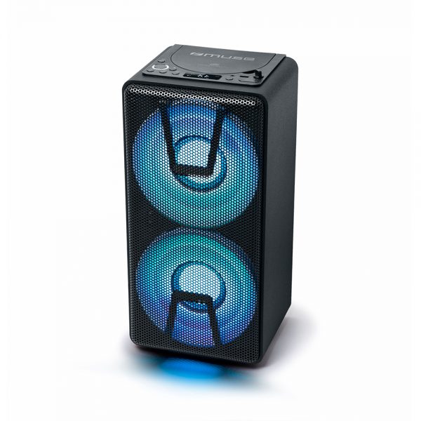 Boxa Bluetooth MUSE Party M-1820 DJ, 500W, Portabil, Baterie reincarcabila, Microfon inclus, Lumini colorate, Negru