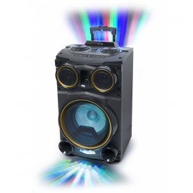 Boxa Bluetooth MUSE Party M-1938 DJ, 500W, Portabil, Baterie reincarcabila, Microfon inclus, Lumini colorate, Negru