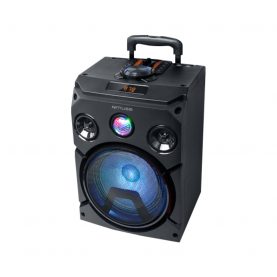 Boxa Bluetooth MUSE Trolly M-1915 DJ, Microfon, 150W, Display LED, Lumini colorate, Baterie reincarcabila, Negru