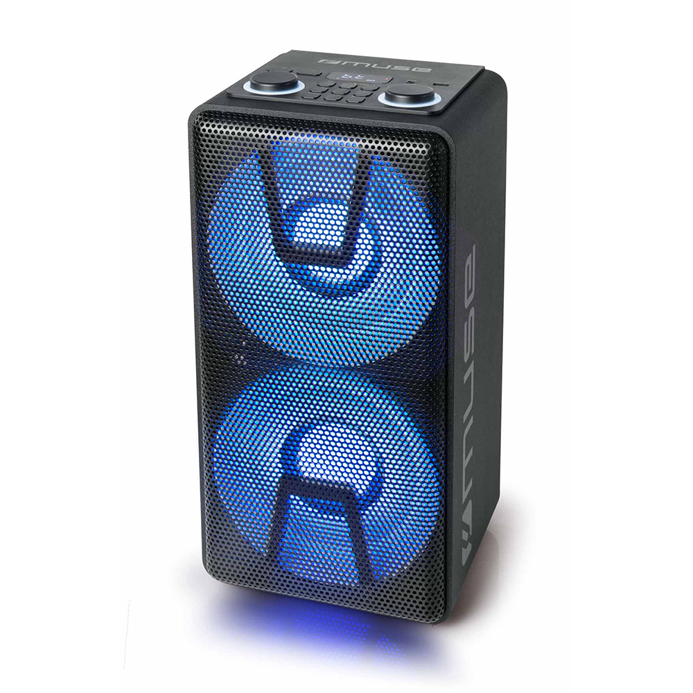 Boxa bluetooth party muse m-1802 dj, 150w, radio fm, lumini colorate, baterie 1500 mah, negru