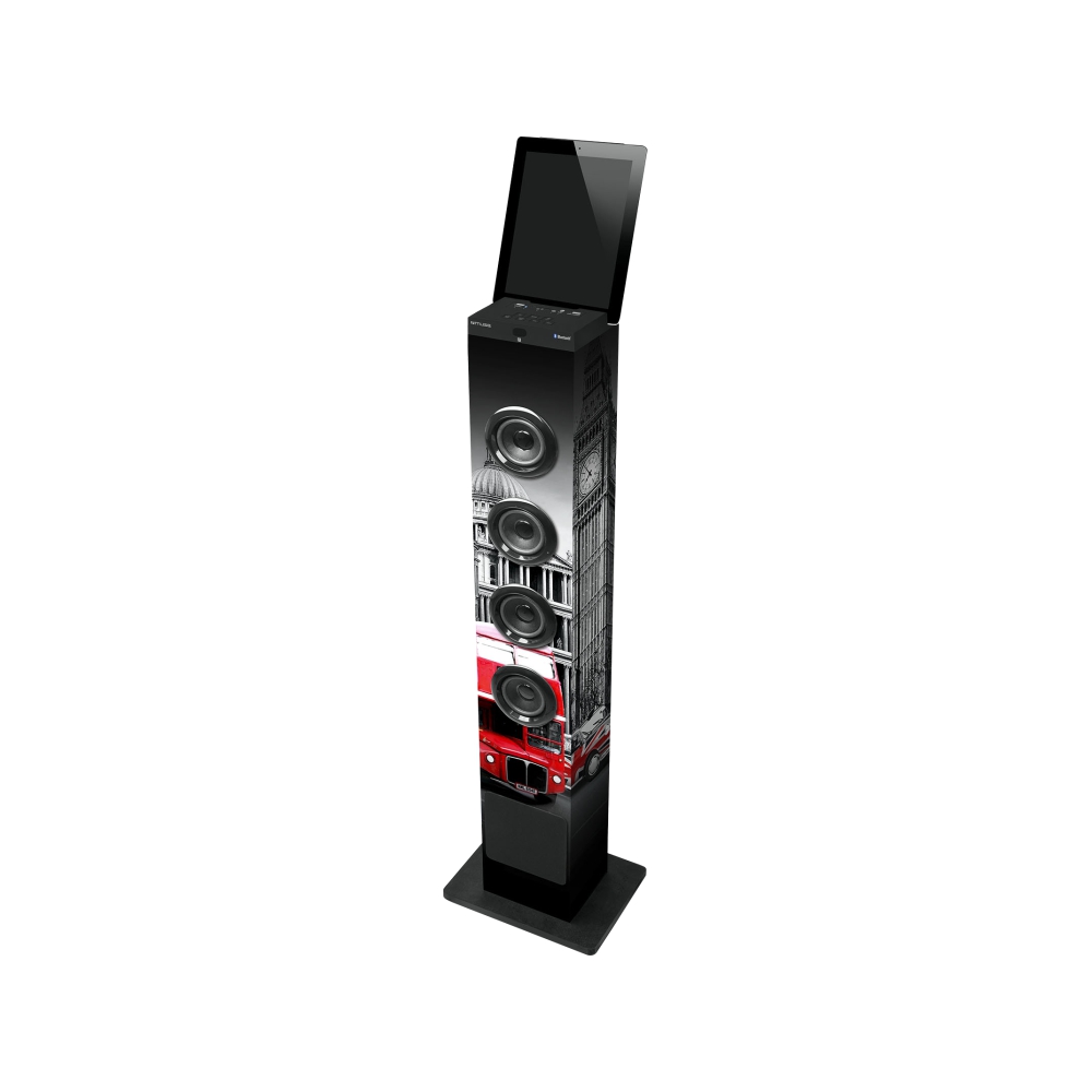 Boxa bluetooth tower muse m-1200 ld, radio fm, port usb, 100w, subwoofer, telecomanda, imprimeu londra