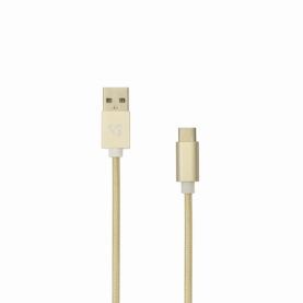 Cablu Date si Incarcare Sbox USB-Type C-15G, Viteza de Transfer 480Mbps, Lungime 1,5m, Auriu