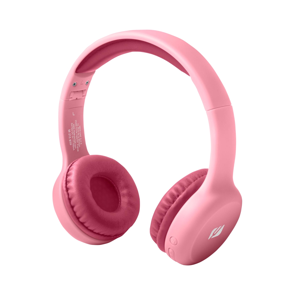 Casti Stereo Bluetooth Muse M-215 BTP pentru Copii, Port de incarcare USB, Baterie 150mAh, Hands-Free, Roz 150mAh