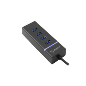 Hub USB SBOX USB 3.0, H-204R, 4 Porturi, Negru