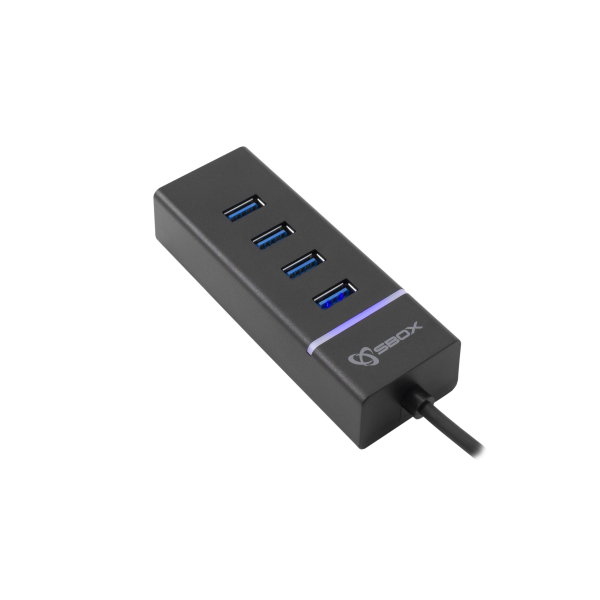 Hub USB SBOX USB 3.0, H-204R, 4 Porturi, Negru