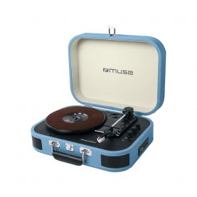 Pick-up MUSE MT-201 BTB Bluetooth, 2 x 5W, Comutator automat, 45 rpm, USB, Conexiuni multiple, Albastru