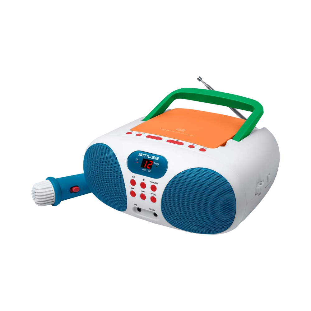 Radio Cd Player cu Microfon Portat MD-203 KMC, Display LED, Microfon Inclus, Multicolor Xkids