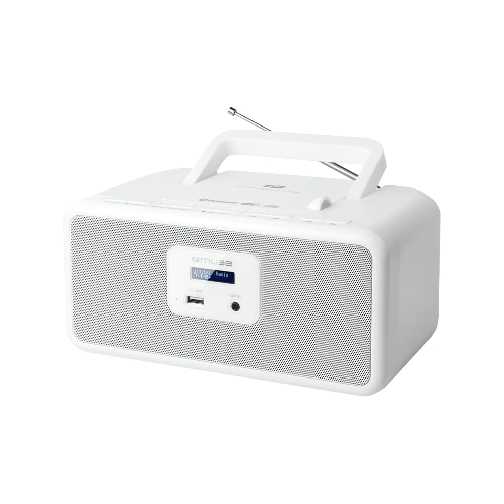 Radio Cd Player MUSE M-32 DBW DAB+/FM cu USB, Afisaj LCD, Mufa Aux, 20 de Posturi presetate, Alb Afisaj imagine noua idaho.ro