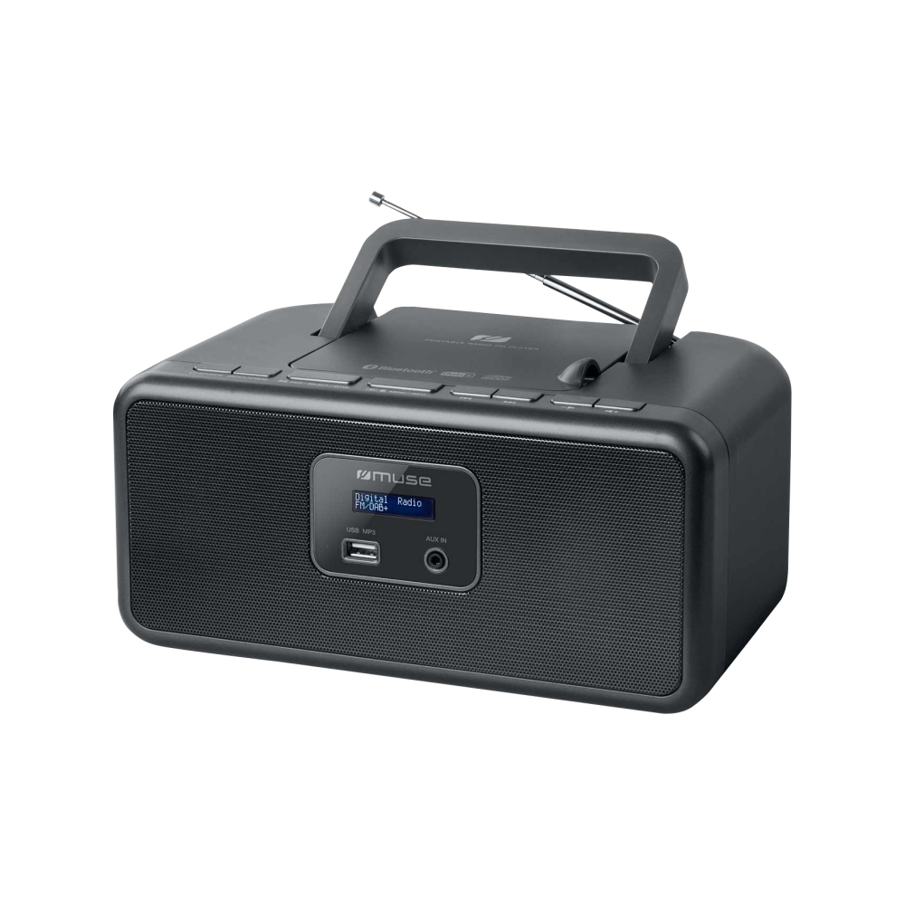Radio Cd Player MUSE M-32 DB DAB+/FM cu USB, Afisaj LCD, Mufa Aux, 20 de Posturi presetate, Negru afisaj imagine noua tecomm.ro