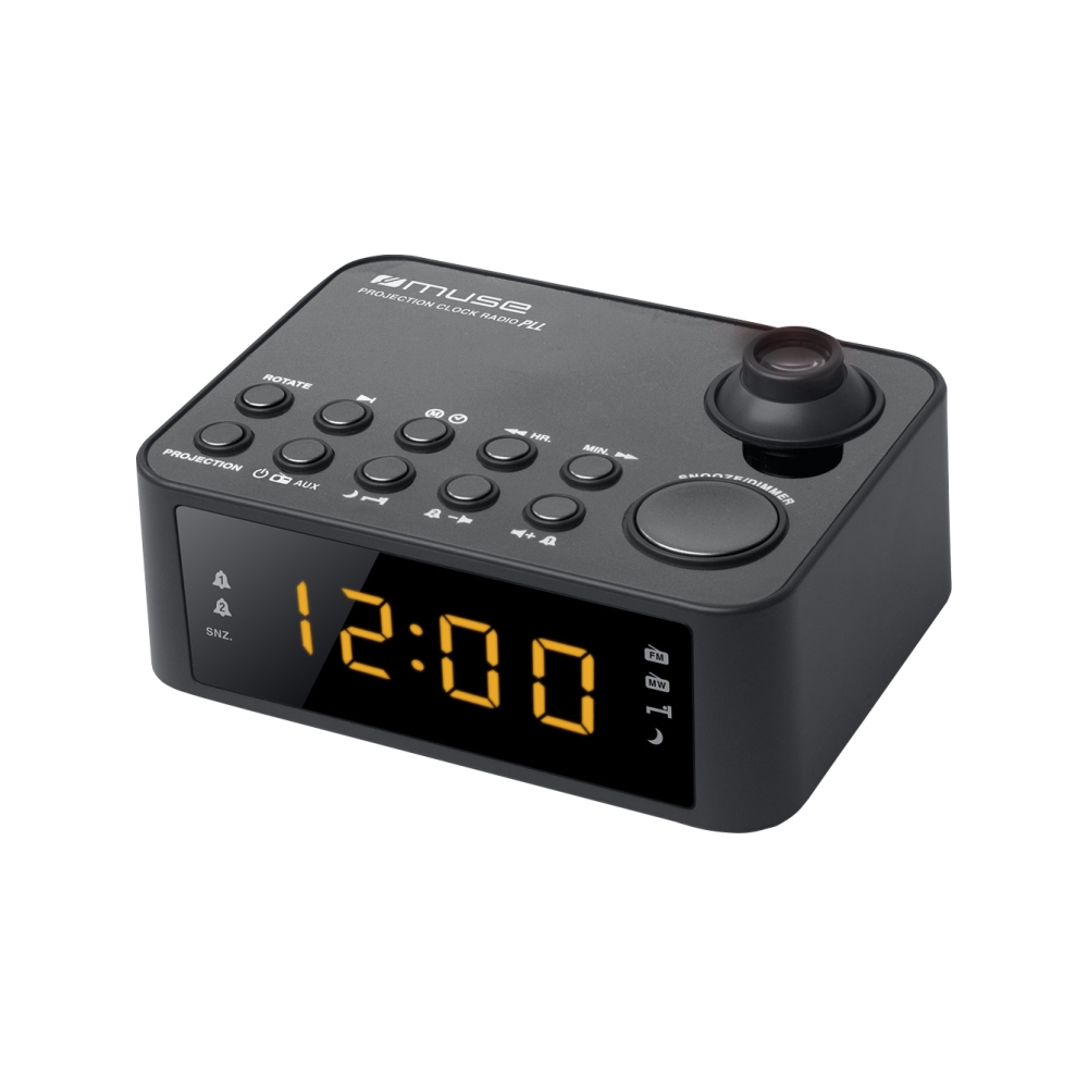 Radio Ceas MUSE M178 P, Portabil, Proiectie ajustabila, Dual Alarm, LED, AUX-in, Negru ajustabila imagine noua tecomm.ro