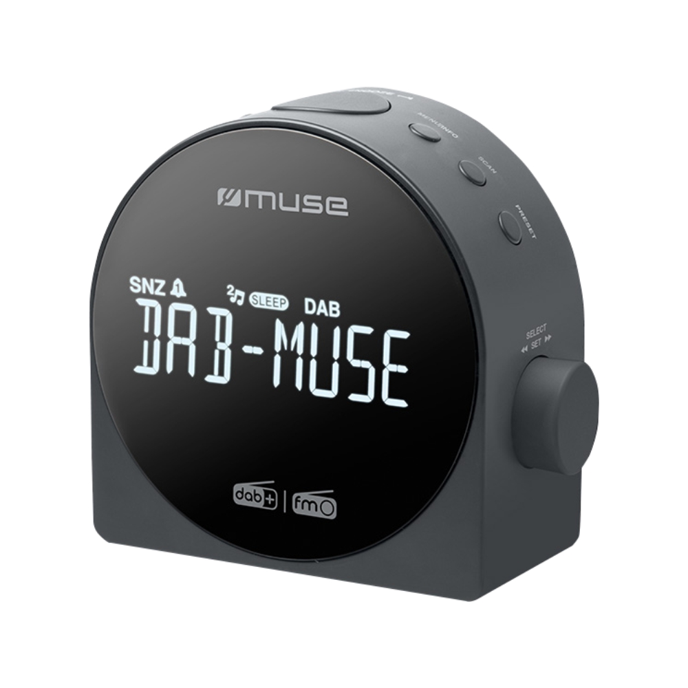 Radio cu Ceas DAB MUSE M-185 CDB, DAB+ / FM RDS, Mufa de intrare Auxm, Display LCD, Negru Auxm imagine noua idaho.ro
