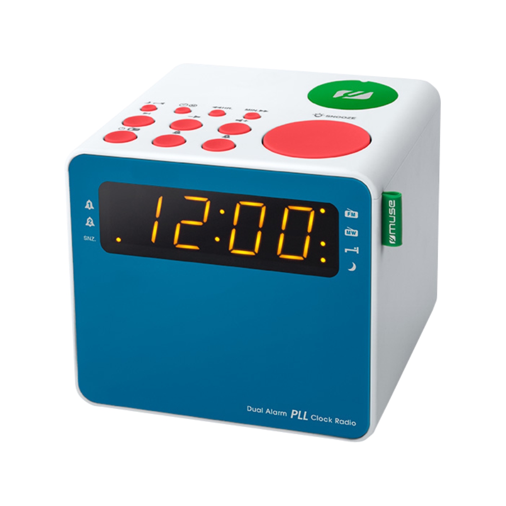 Radio cu ceas muse dual alarm pll m-187 mc, display led, mufa auxiliara, multicolor