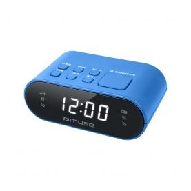 Radio cu Ceas Muse M-10 BL, Alarma dubla, Display LED, Dimmer, Albastru