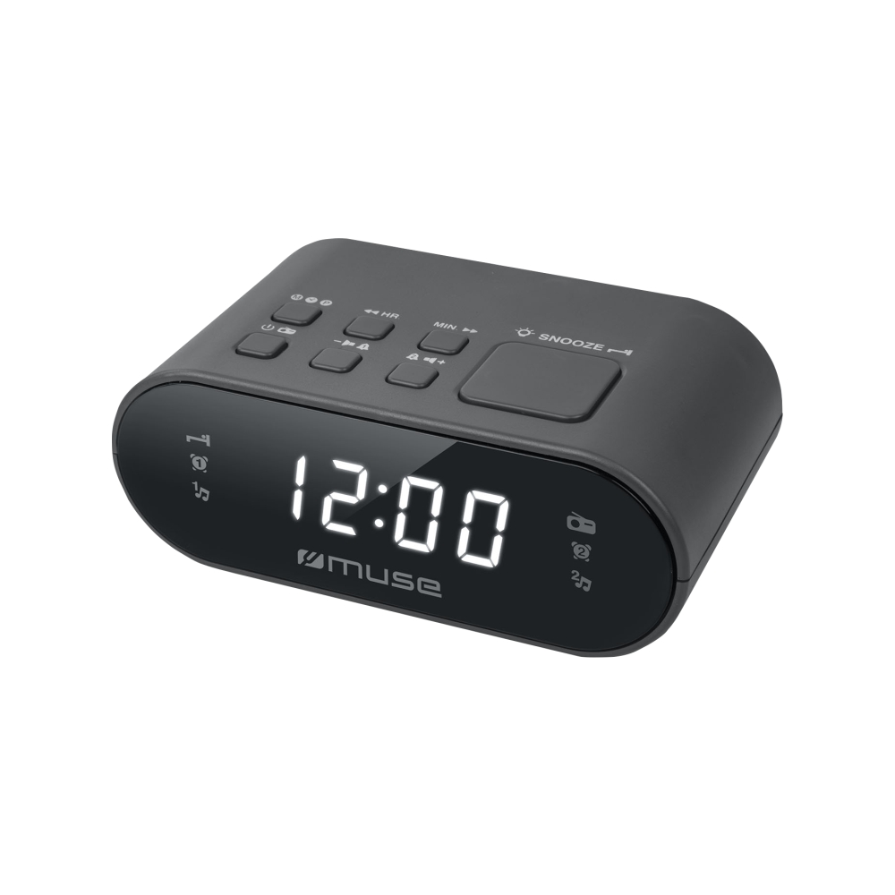 Radio cu Ceas Muse M-10 CR, Alarma dubla, Display LED, Dimmer, Negru alarma imagine noua tecomm.ro