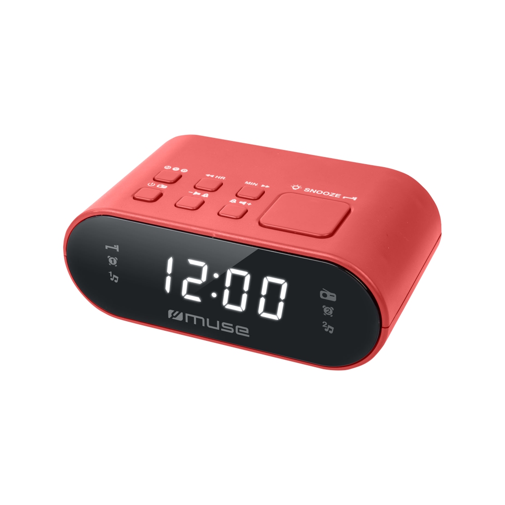 Radio cu Ceas Muse M-10 RED, Alarma dubla, Display LED, Dimmer, Rosu Alarma imagine noua 2022
