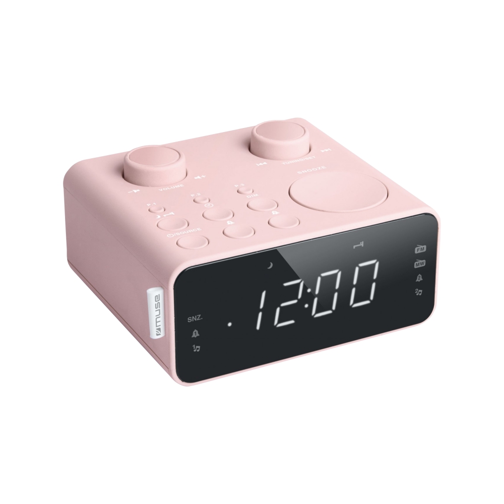 Radio cu Ceas MUSE M-17 CPK, Portabil, Dual Alarm, LED, AUX-In, Roz (Roz) imagine noua tecomm.ro
