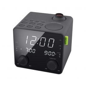 Radio cu Ceas MUSE M-189 P, Portabil, Proiectie ajustabila, Dual Alarm, LED, AUX-in, Port USB pentru incarcare dispozitive, Negru