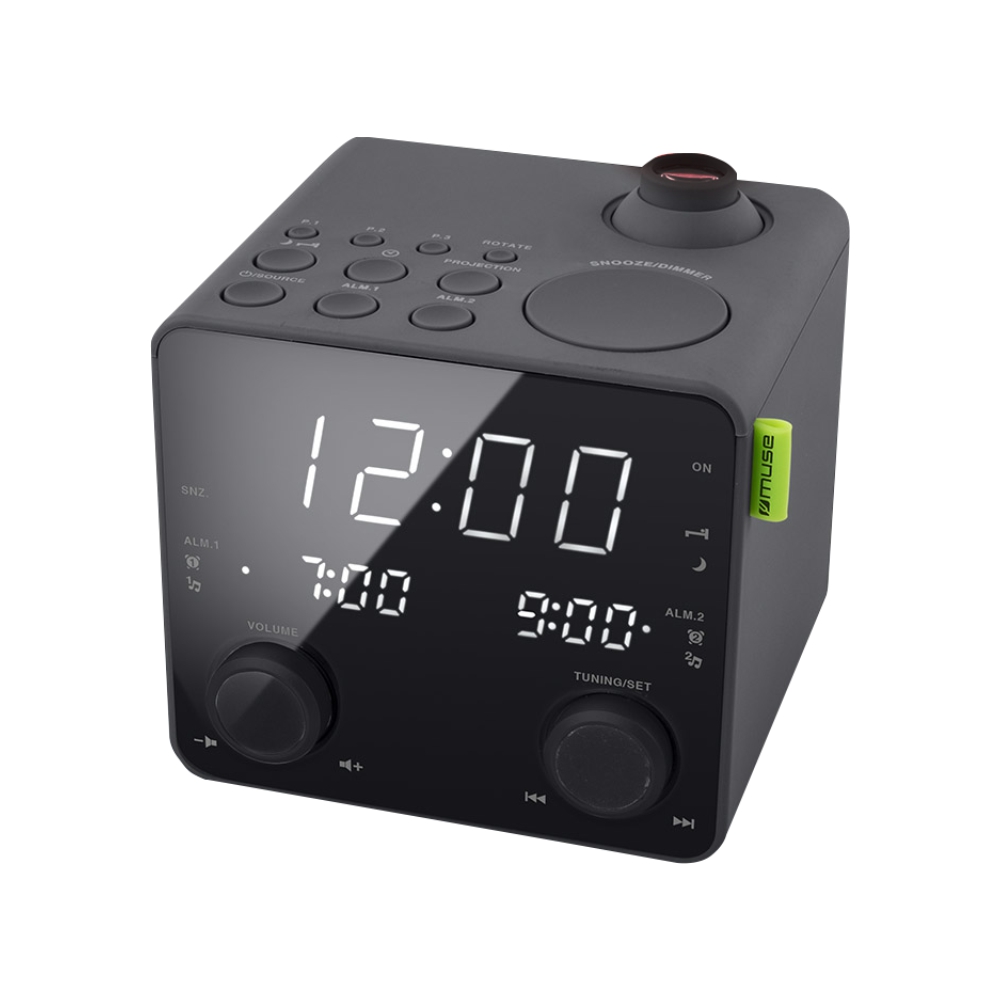 Radio cu Ceas MUSE M-189 P, Portabil, Proiectie ajustabila, Dual Alarm, LED, AUX-in, Port USB pentru incarcare dispozitive, Negru ajustabila imagine noua tecomm.ro