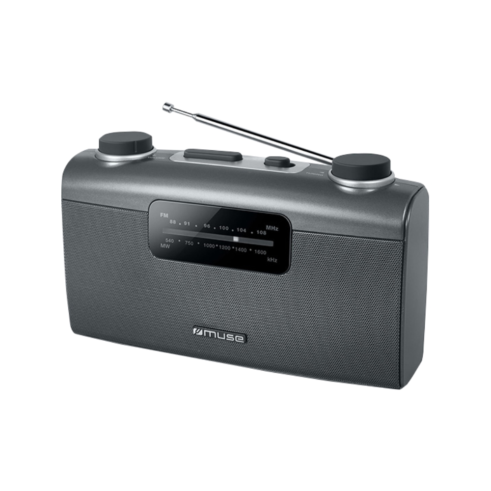 Radio Portabil MUSE M-058 R, FM/MW, Antena telescopica, Maner de transport, Negru Antena imagine noua tecomm.ro