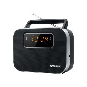 Radio Portabil MUSE M-081 R, FM/MW PLL, Dimmer pentru afisaj, 20 de posturi presetate, Negru