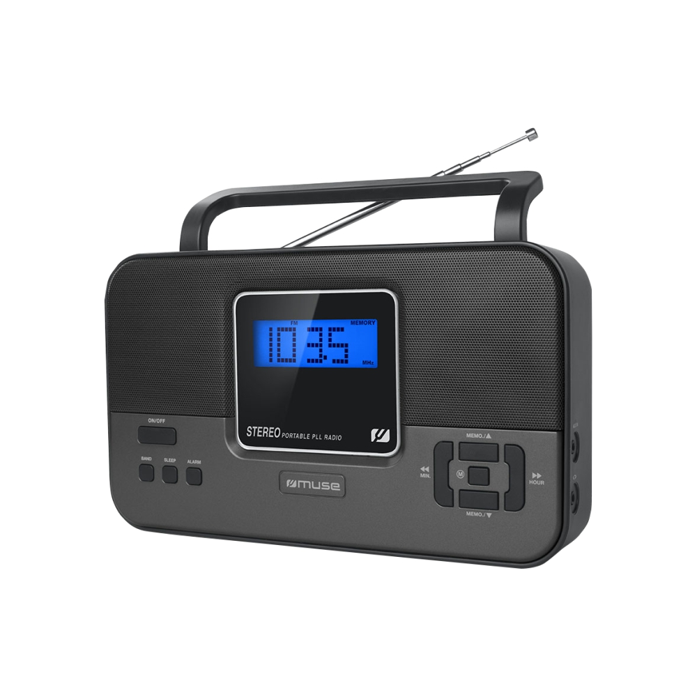 Radio Portabil MUSE M-087 R, Functii de Ceas, Alarma si Somn, LED albastru, FM stereo/MW, Negru Gadgeturi