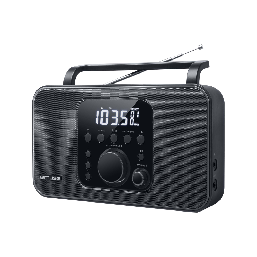 Radio Portabil MUSE M-091 R, FM stereo / MW, Ceas, Alarma, Display LED, Negru