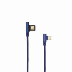 Cablu Date si Incarcare Sbox USB-MicroUSB, Unghi 90°, Lungime Cablu 1,5m, Albastru