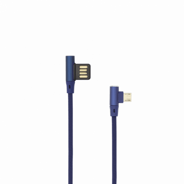 Cablu Date si Incarcare Sbox USB-MicroUSB, Unghi 90°, Lungime Cablu 1,5m, Albastru