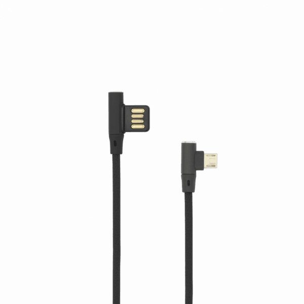 Cablu Date si Incarcare Sbox USB-MicroUSB, Unghi 90°, Lungime Cablu 1,5m, Negru