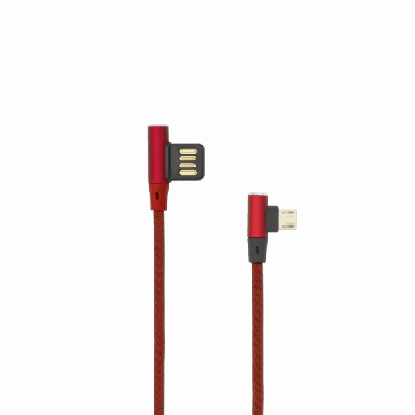 Cablu Date si Incarcare Sbox USB-MicroUSB, Unghi 90°, Lungime Cablu 1,5m, Rosu
