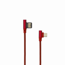 Cablu Date si Incarcare Sbox USB-TYPE C, Unghi 90°, Lungime Cablu 1,5m, Rosu