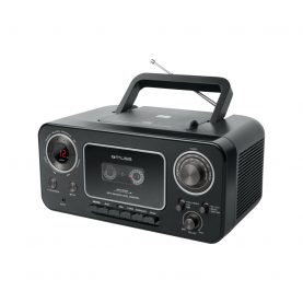 Sistem Audio Portabil MUSE M-182 RDC, Stereo, LED, CD-Player, Player Casete Audio si Recorder, Microfon, AUX-in, Negru