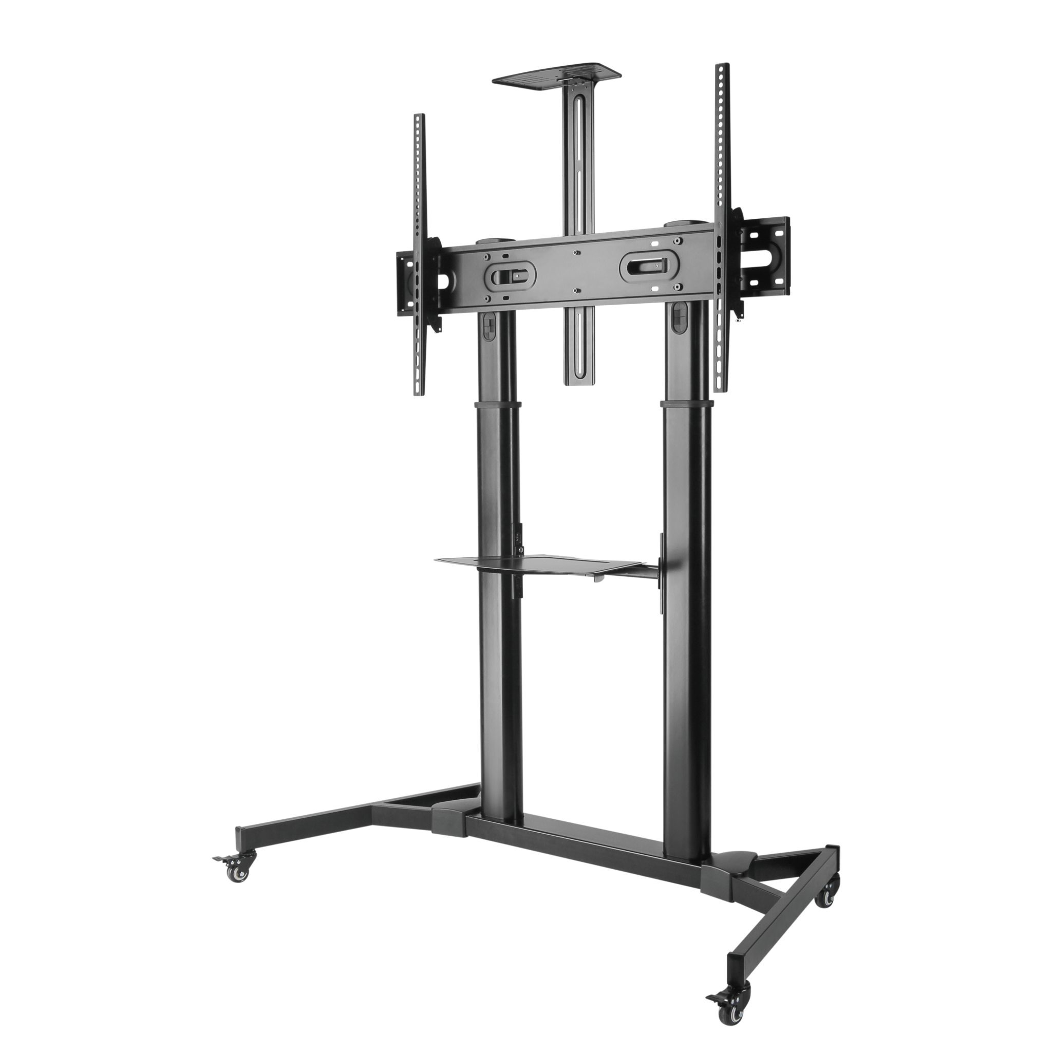 Stand TV de Podea cu Roti SBOX FS-3610, 60″-100″, Greutate Suportata 100kg, Ajustare nivel, Negru 100KG imagine Black Friday 2021