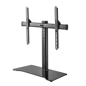 Stand TV de Podea SBOX FS-305, 32“-55“, Greutate Suportata 40kg, Metal/Sticla, Negru