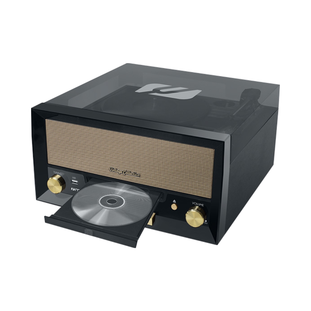 Pick-up MUSE MT-110 B Bluetooth, Radio FM, CD, CD-R / RW, Lemn, Port USB, 20 W, Negru