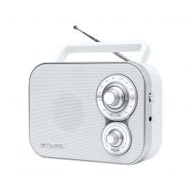 Radio Portabil MUSE M-051 RW, FM/MW, Boxa frontala, Iesire Jack 3.5mm, Alb