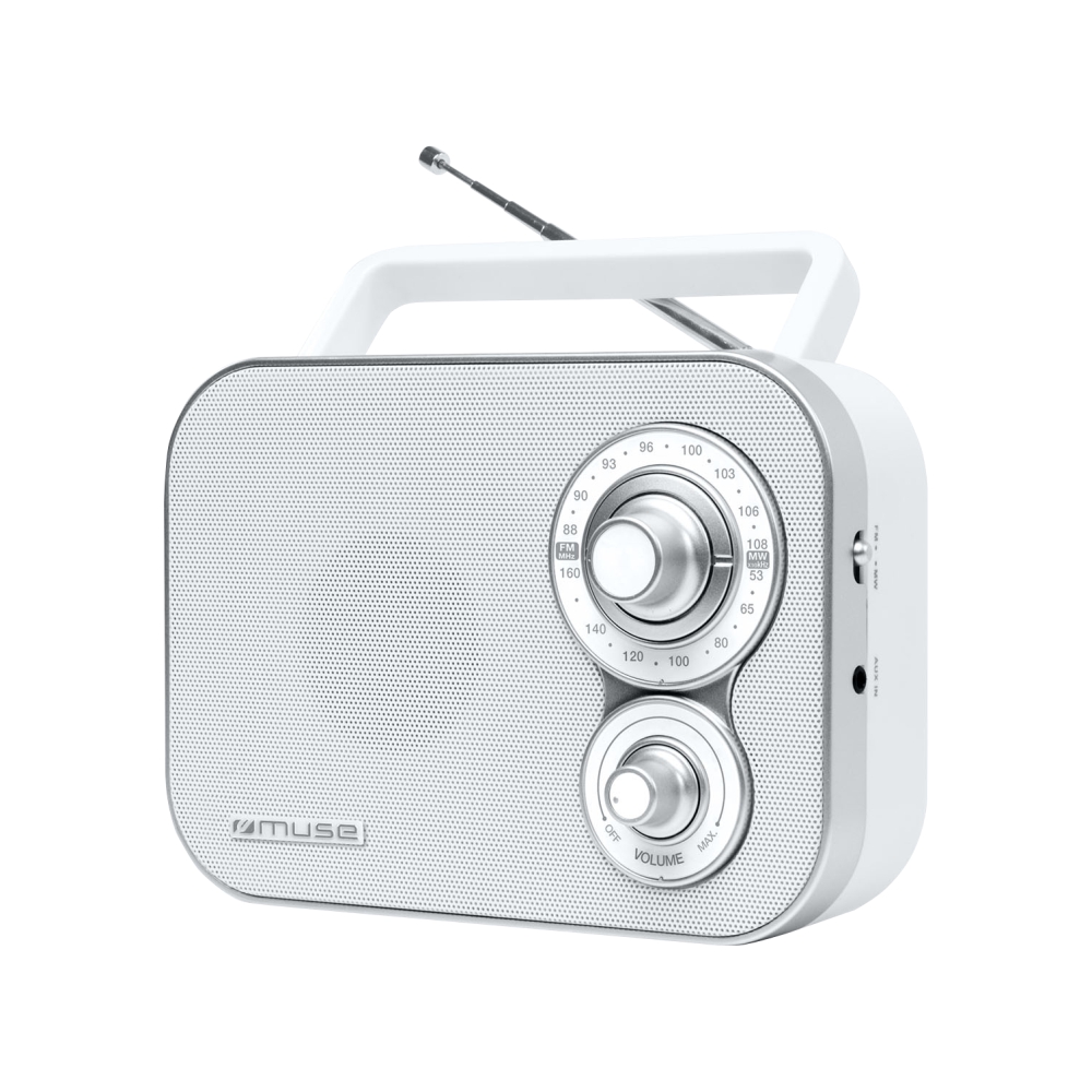 Radio Portabil MUSE M-051 RW, FM/MW, Boxa frontala, Iesire Jack 3.5mm, Alb (Alb) imagine noua tecomm.ro