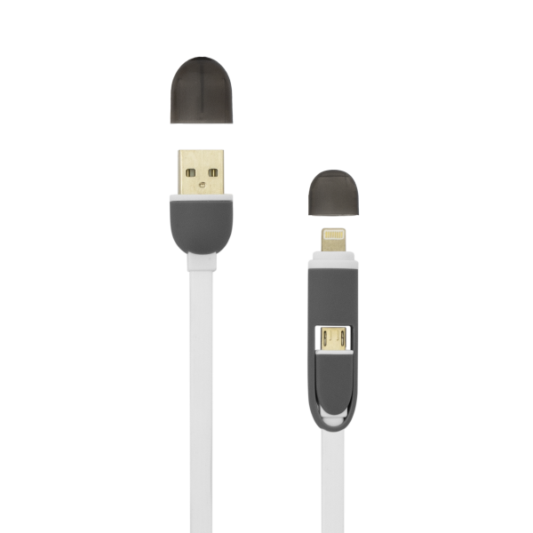 Cablu Date si Incarcare SBOX 2in1 microUSB M+ iPhone 5, Lungime cablu 1.5M, Alb