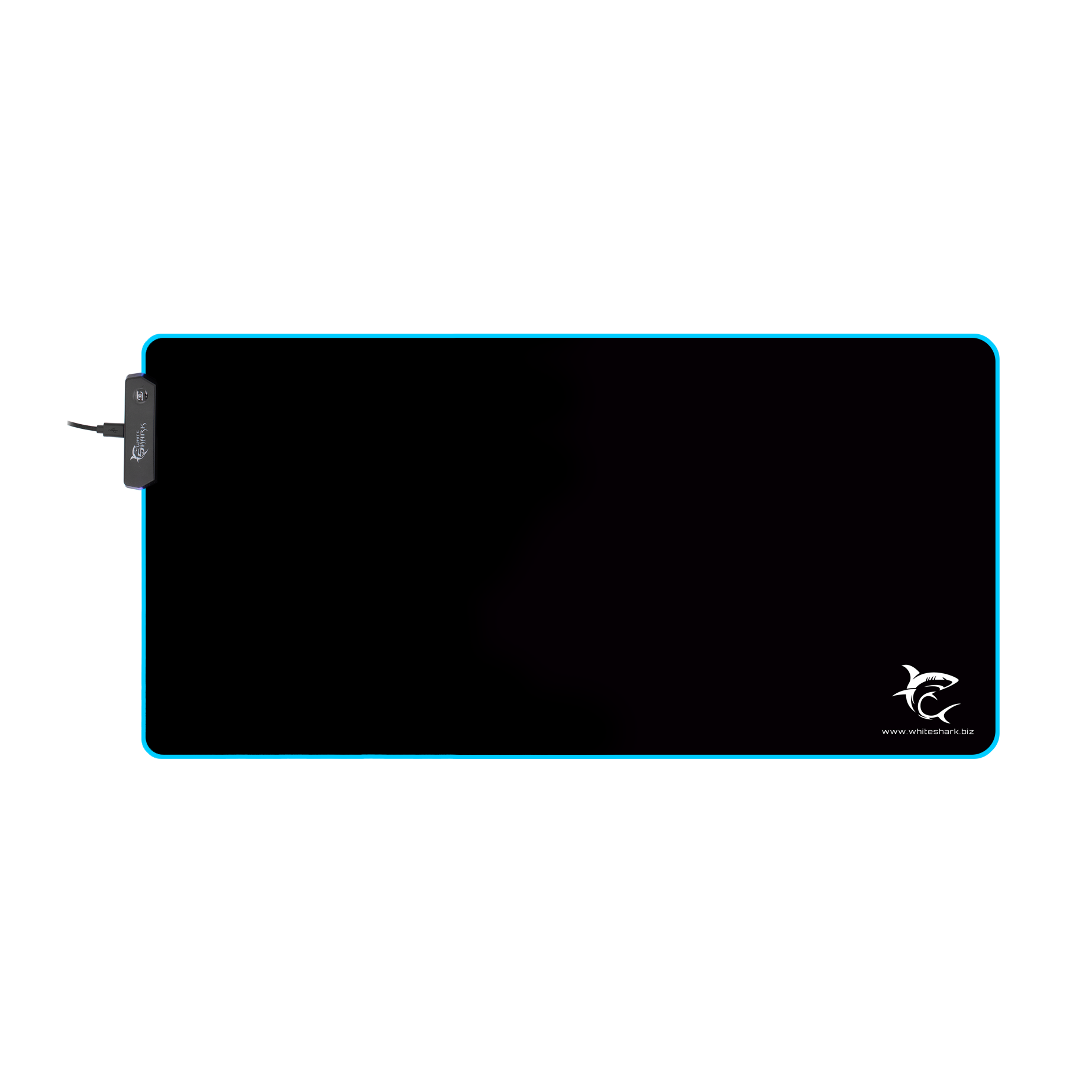 MousePad White Shark MP-1862 LUMINOS XL, 80x35cm, Iluminare Led, Negru 80x35cm imagine Black Friday 2021