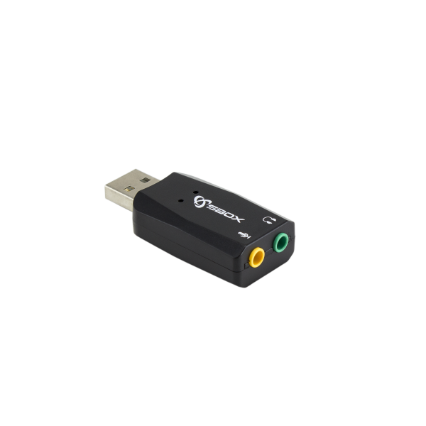Adaptor Audio SBOX USBC-11 5.1/3D USB 2.0 la Jack 3.5 mm Audio + Microfon, Negru