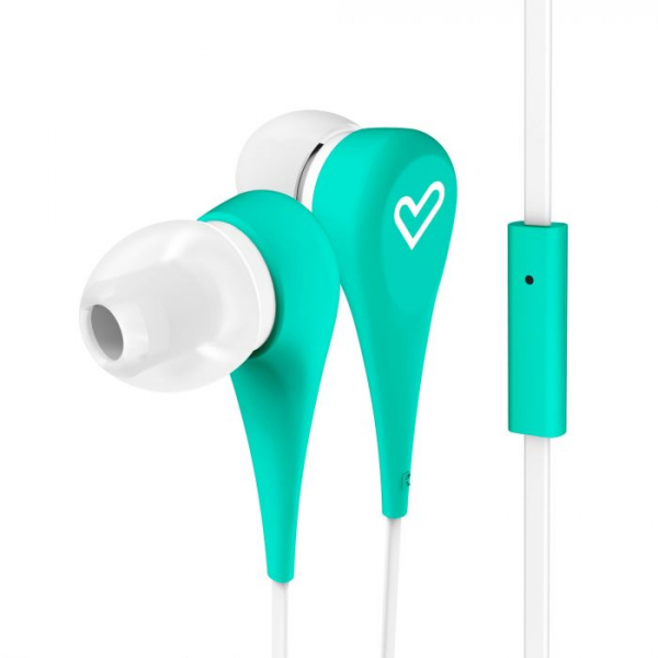 Casti cu Fir In-Ear Energy Style 1+, Microfon, Cablu Plat, Turcoaz