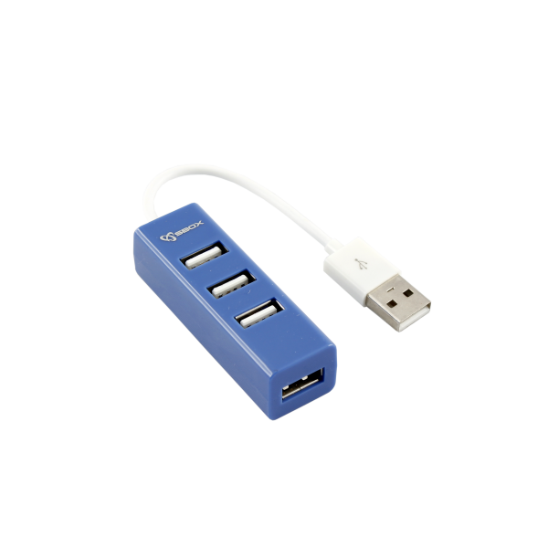 Hub USB SBOX USB 2.0, H-204R, 4 Porturi, Albastru