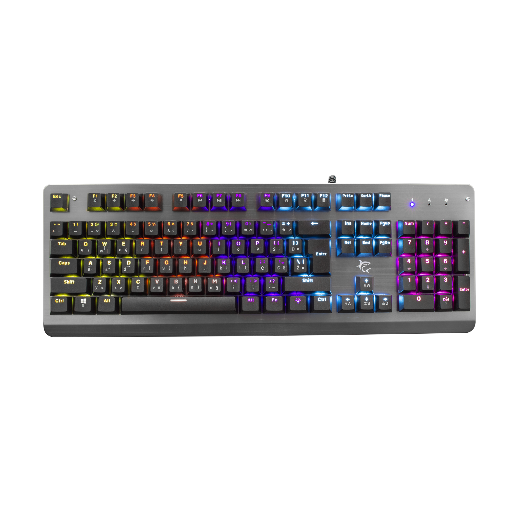 Tastatura mecanica white shark gk-1926 legionnaire us, iluminare led, usb, blue switch, gri