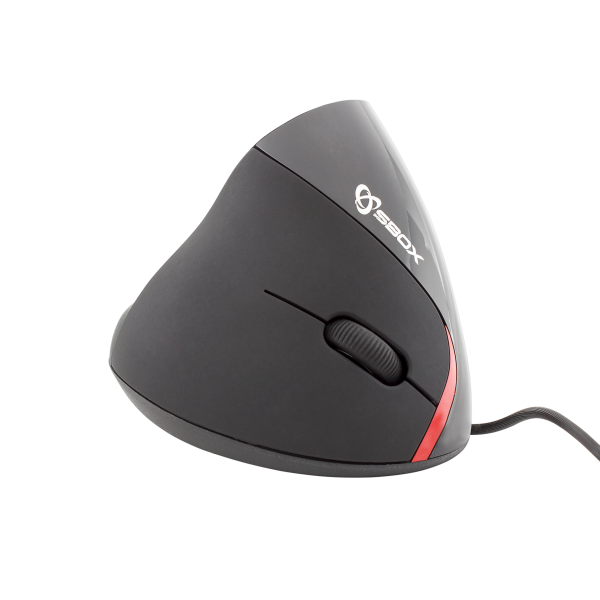 Mouse cu fir USB Vertical SBOX VM-921, Rezolutie 1000 DPI, 5 Butoane, Negru