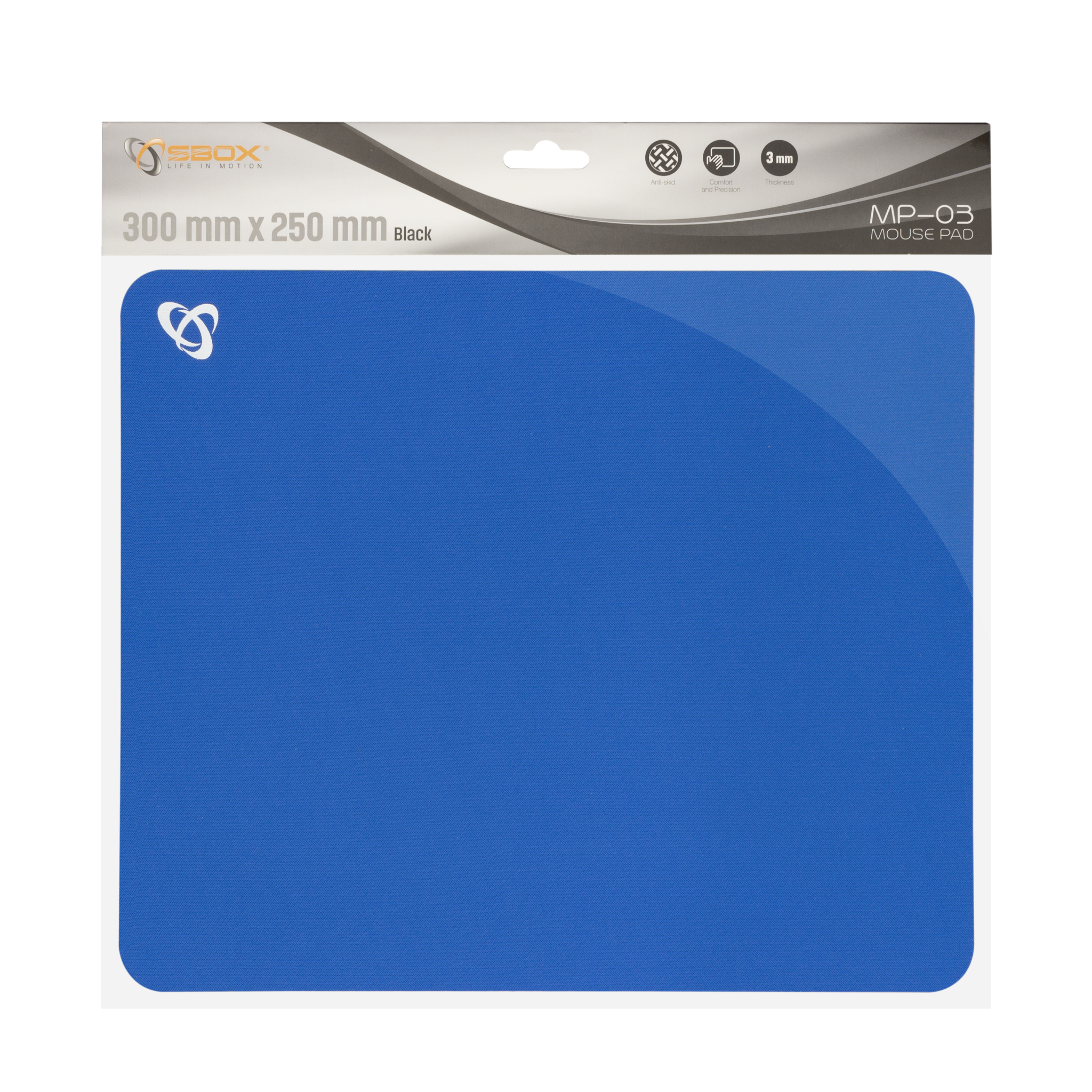 Mousepad SBOX MP-03, Dimensiuni 300×250 mm, Albastru