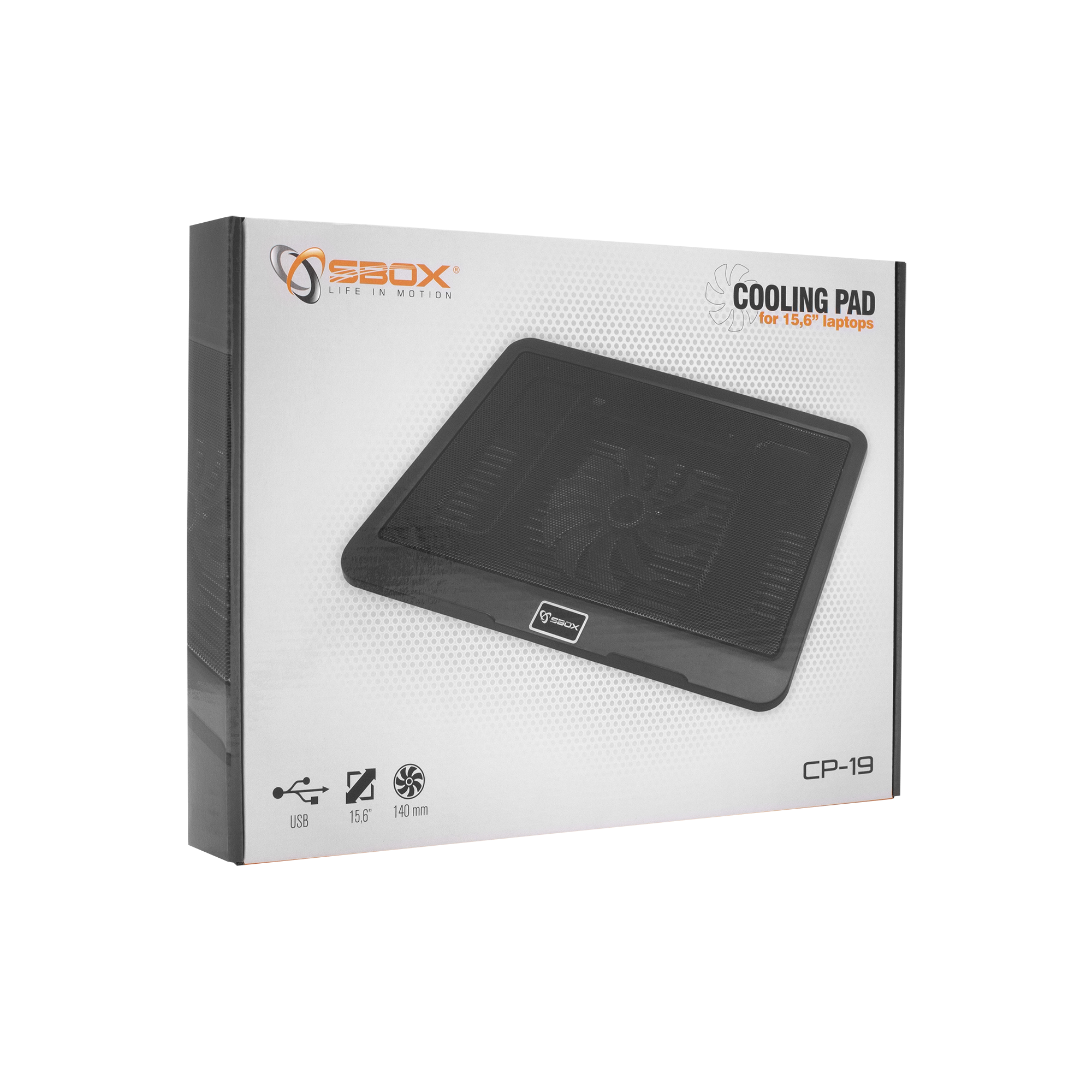 Cooling Pad Laptop SBOX CP-19, 15.6 Inch, NBA00051, Negru