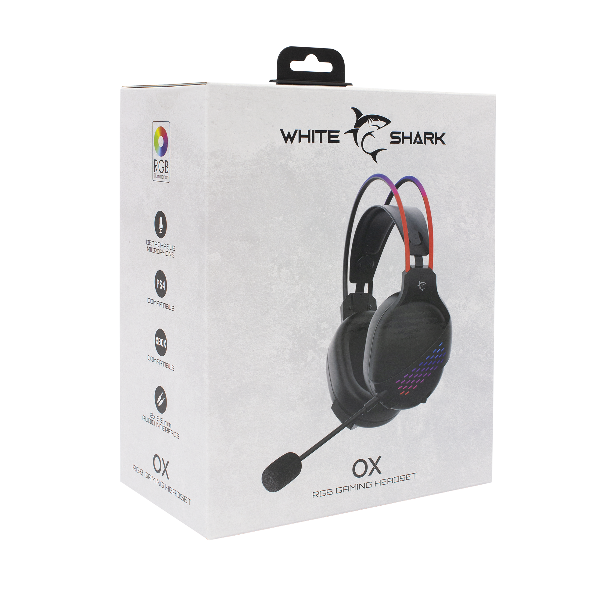 Casti Pentru Gaming OX White Shark, Microfon Detasabil, Omnidirectional, Negru