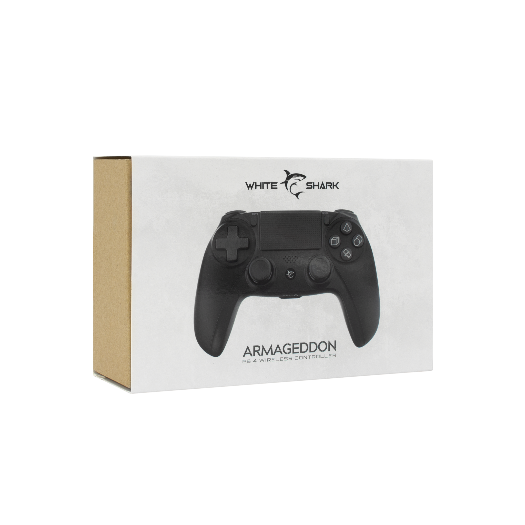 Gamepad Controller digital White Shark Armageddon pentru Jocuri PC / PS3 / PS4, Vibratie, Bluetooth, Negru Armageddon imagine noua tecomm.ro