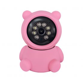 Video Baby Monitor AB80 cu Wi-Fi Detectare miscare, Vedere nocturna, Monitorizare 360, Slot microSD, Roz