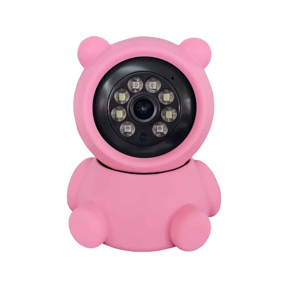 Video Baby Monitor AB80 cu Wi-Fi Detectare miscare, Vedere nocturna, Monitorizare 360, Slot microSD, Roz Xkids